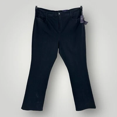 NUEVO $130 NYDJ Jeans Mujer 24W Negro Pierna Recta Adelgazante Forma Levantamiento Pliegue Nuevo con Etiquetas Foto 1 de 4