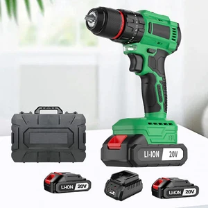 20-Volt Drill 2 Speed Electric Cordless Drill / Driver with Bits Set & Batteryyf - Picture 1 of 12