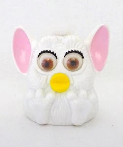 Vintage McDONALD'S 1998 Animated 3" FURBY TOY White w/ White Hair VGC - Picture 1 of 3