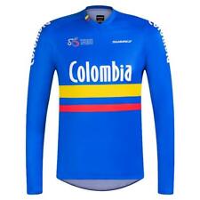 2021 Colombian Federation Relaxed Fit Long Sleeve BMX Cycling Jersey in Blue