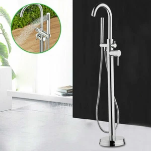 Freistehende Armatur Bodenstehender Wannenarmatur Stehend Handbrause Badewanne - Bild 1 von 8