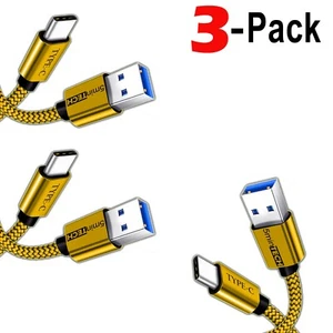 3-PACK ⚡Fast Charger⚡ (USB C to USB A) Cable Male Cord Charging Type C USB V2.0 - Picture 1 of 17