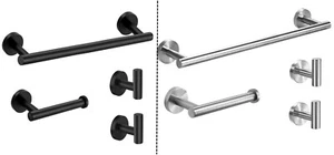 4PC Bathroom Kit Wall Mounted Towel HolderToilet paper Holder Rack Hanger SCREWS - Picture 1 of 13