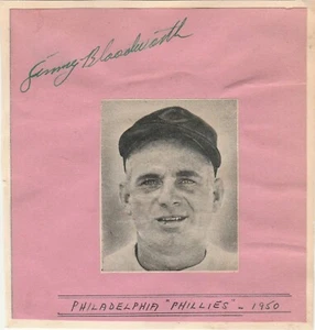 BASEBALL PLAYER ORIGINAL JIMMY BLOODWORTH AUTOGRAPH - Picture 1 of 1