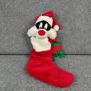 Looney Tunes Silvester Cat Plush Black White Kitty 3D Stocking Stuffed Animal - Picture 1 of 9
