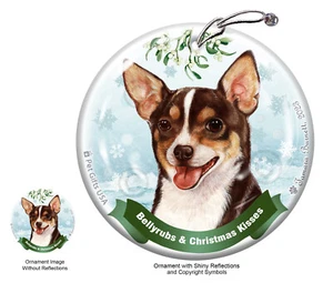 Bellyrubs & Kisses Ornament - Shorthaired Chocolate Tri Chihuahua 070G - Picture 1 of 1