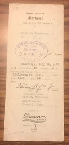 15 de julio de 1921 - MIDDLESEX COUNTY MA - ESTATUTO REGISTRADO FORMA DE MORGAGE - Imagen 1 de 4