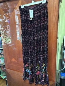 NEU $ 350 Johnny Was Damen Medium Los Angeles Ulla Samt weites Bein Hose - Bild 1 von 3