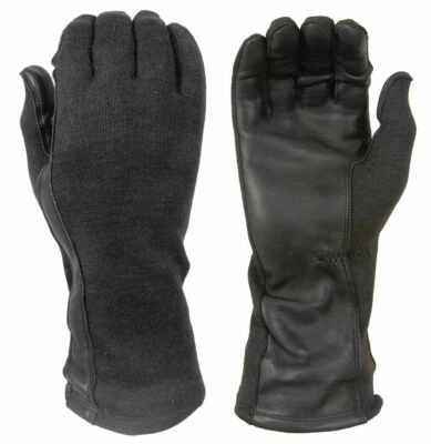  Damascus Military Flight Gloves Black Size XLG Leather Palms Nomex DNXF190 bx65 - Image 1 of 2
