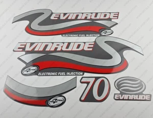 Evinrude 70 Hp Four Stroke Silver Edition outboard engine decals set 70HP - Picture 1 of 5