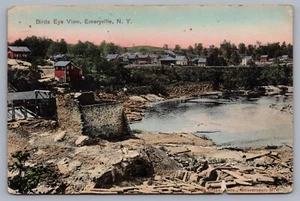 Postal I14 Bird’s Eye View Emeryville NY St. Lawrence County 1910 - Imagen 1 de 3