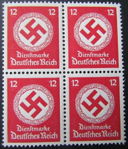 1942 WW2 Nazi Germany 12 RPF Swastika Stamp Block MNH Cover
