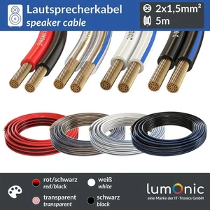 5m Lautsprecherkabel 2x 1,5mm² CCA HiFi Boxenkabel Audio Zwillingsleitung - Picture 1 of 5