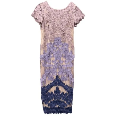 JS Collections Womens Evening Dress Size 10 Purple Floral Lace Cocktail Party - Image 1 of 4