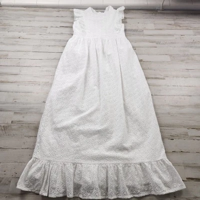 Rachel Riley Dress Girls 14Y White Eyelet Cotton Ruffle Maxi Sleeveless Classic - Image 1 of 4
