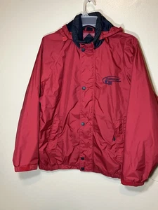 Rivers End Trading Co. Jacket Windbreaker Red With Hood, Size LG, Zip Pockets - Picture 1 of 11