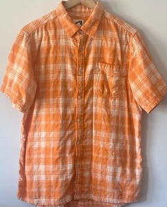 Mountain Khaki Men's Button Shirt Orange Plaid Size L Outdoors Casual Hiking - Picture 1 of 8