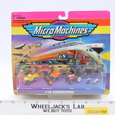 #18 Harvesters Micro Machines Pickup Furrower Tractor Farmers Galoob NEW SEALED - Image 1 of 2