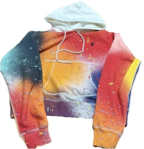 Off White Paint Splatter Hoodie EUC - Bild 1 von 10