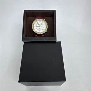 Michael Kors MK2297 Women's Chronograph Watch with Pink Leather Strap Need Batty - Picture 1 of 6