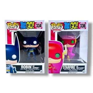 Funko Pop! Teen Titans Go Robin als Batman #334 Starfire als Flash #336 REGALABNUTZUNG - Bild 1 von 16
