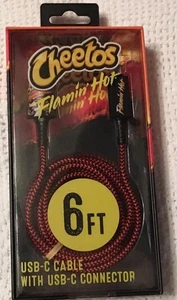 CHEETOS "FLAMIN HOT" 6' pieds CÂBLE USB-C de CHARGE vers USB-C sous licence officielle Neuf dans sa boîte - Photo 1 sur 3