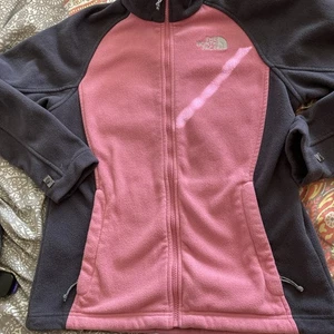 Women’s The North Face Fleece Jacket Coat Pink Size Medium Full Zip - Picture 1 of 3