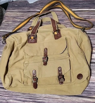 Bolso de Lona Timberland Earthkeepers Grande Cuero Borde Viaje Aire Libre Hombre Bolso Foto 1 de 4