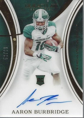 2016 Immaculate Collection Collegiate #131 Aaron Burbridge RC Auto /99 - FB - Image 1 of 2