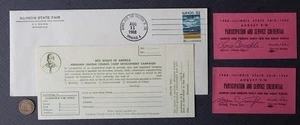 1968 Springfield Illinois State Fair Boy Scouts THREE ticket & envelope set ---- - Picture 1 of 1