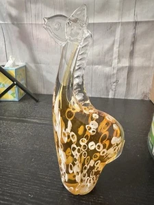 Fifth Avenue Crystal Giraffe Art Glass Sculpture Paperweight Handblown Safari - Picture 1 of 6
