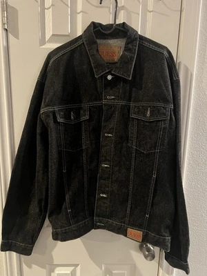 Guess Men's Long Sleeve Black Denim Jacket 2XL - Image 1 of 4