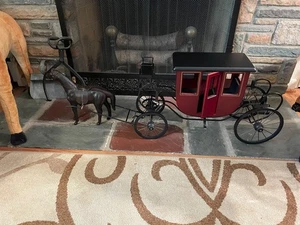 Byers Choice Postkutsche aus Holz und Metall mit Lederpferd - Bild 1 von 8