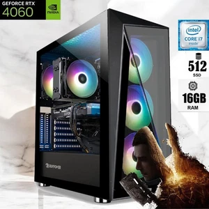 Custom Build ARGB Desktop i7 PC 32GB RAM 4TB SSD RTX 4060 Win11 GAMING READY - Bild 1 von 13
