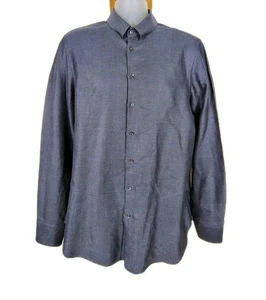 Giorgio Armani Dress Shirt Mens 43 17 Dark Blue Geometric Made In Italy Designer - Picture 1 of 13
