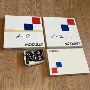 Vintage Modulex Brief Lot Kartons 90er Jahre Beschilderung Fliesen SCHWARZ - Bild 1 von 4