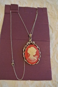 Cameo Oval Portrait Pendant Necklace - Picture 1 of 1