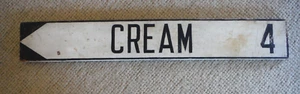 Antique Wood Directional Sign Cream, Wisconsin Original Hand-made 36" *As Found - Picture 1 of 9