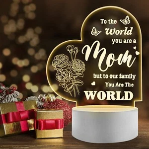 Christmas Gifts for Mom Engraved Night Light Lamp Mothers Day Gifts for Mom M... - Picture 1 of 6
