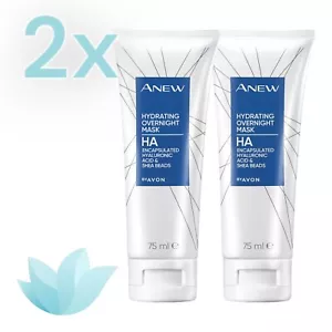 2x Avon Anew Hydrating Overnight Mask, 75ml | Hyaluronic Acid & Shea Beads - Picture 1 of 7