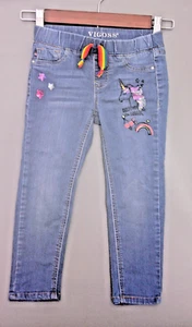 Vigoss Girl's Stretch Skinny Jeans Unicorn design Size 6 soft medium wash - Picture 1 of 6