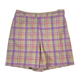 EP Pro Multicolor Plaid Golf Skort Skirt Short Sz 12 Purple Tan Yellow Pink - Picture 1 of 8