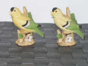 LEFTON YELLOW BIRD ON BRANCH WITH FLOWER FIGURINE #00749 - Picture 1 of 6