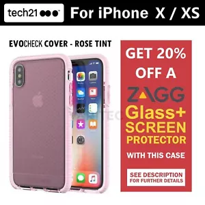 Tech21 iPhone X / Xs EvoCheck Lightweight Tough Clear Case Cover for iPhone X XS - Picture 1 of 5