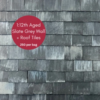 Dolls House 1:12th Scale 250 x Styrene Miniature Roof Tiles in Aged Slate Grey - Image 1 of 4