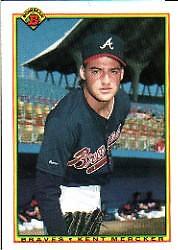 1990 Bowman Atlanta Braves Baseball Card #6 Kent Mercker Rookie