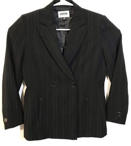 KASPER Petites Black Pinstripe Blazer Career Size 6P NWOT - Picture 1 of 6