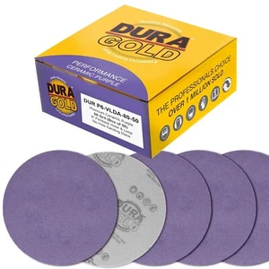 Dura-Gold Premium 80 Grit 6" Purple Film Ceramic Sanding Discs, Box of 50 - Picture 1 of 6