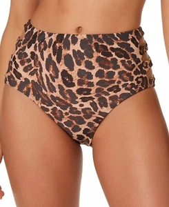 Bar III NATURAL Beach Cheetah Printed High Rise Bikini Swim Bottom Size Large - Picture 1 of 4