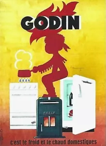 Original vintage poster GODIN HOME APPLIANCES INDIAN BOY 1956 - Picture 1 of 1